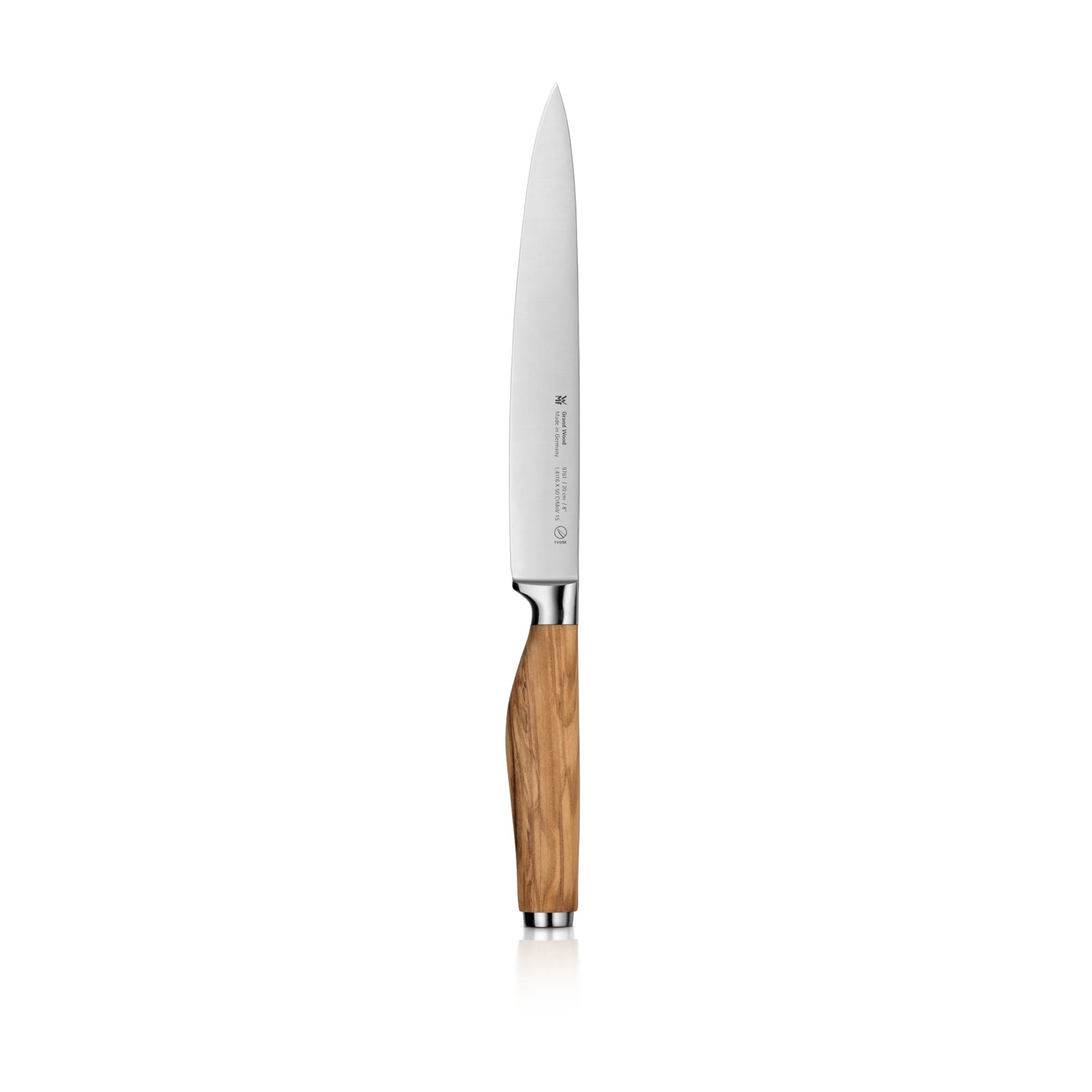 Kjøttkniv 20 cm oliventre Grand Wood forfra