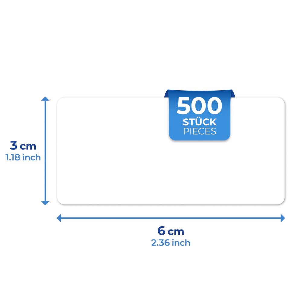 Nærbilde av Klebeetiketter 500 stk med dispenser for kjøkken