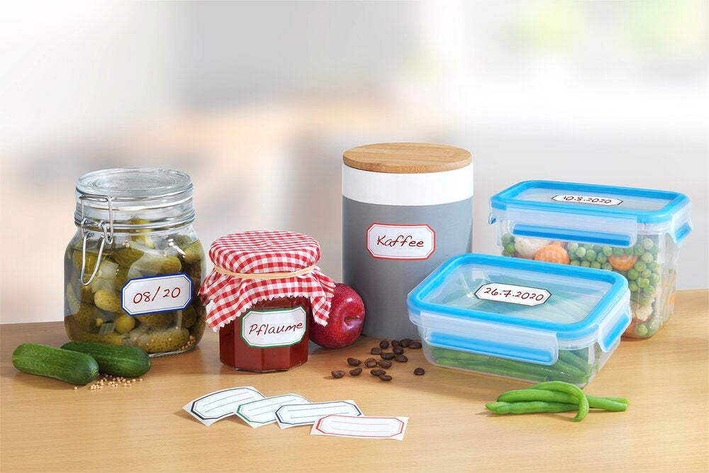 Klebeetiketter vannløselige 200 stk med dispenser dispenserboks