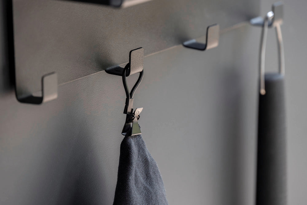 Detalj av Klemmekroker metall svart 4-delt sett - WENKO