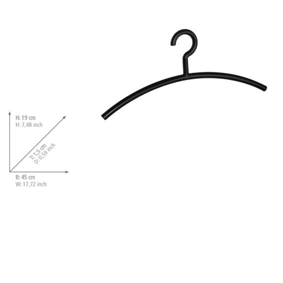 Kleshenger plast svart plassbesparende 45 cm - WENKO nærbilde