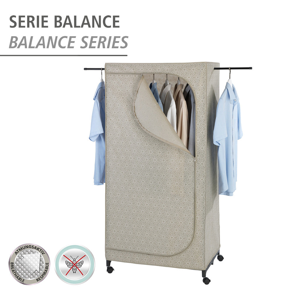 Klespose Balance med hjul og glidelås taupe vliesstoff bakside
