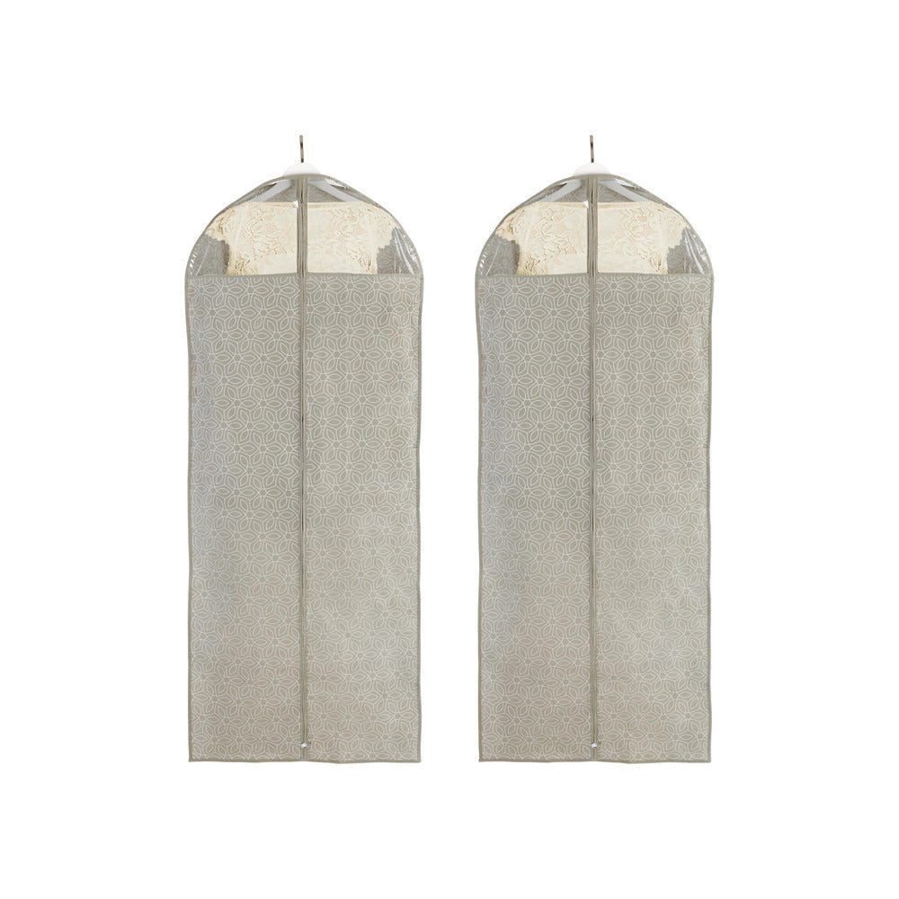 Klesposer 180 x 60 cm 2-delt sett pustende vlies taupe forfra