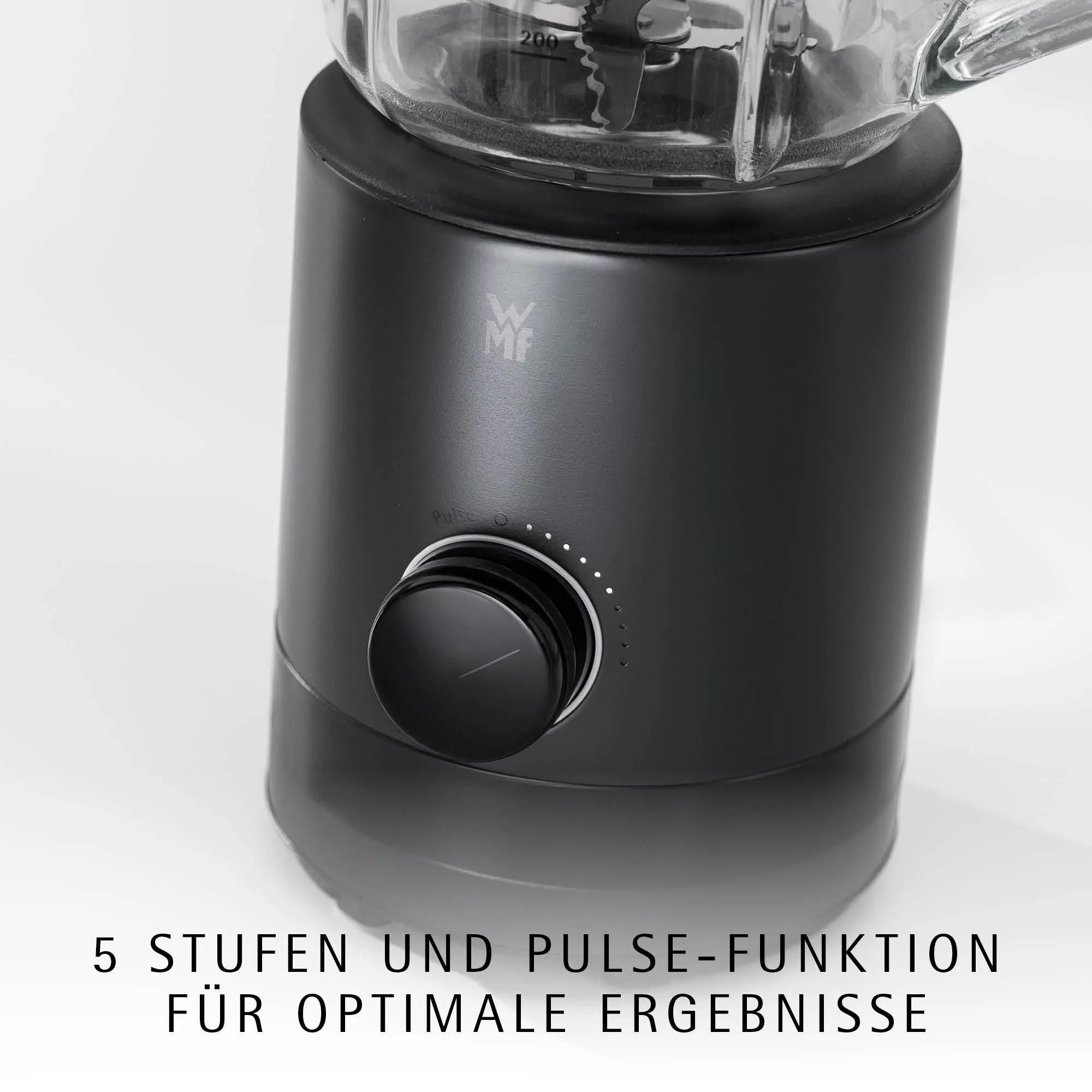Knivblad med 6 fløyer Standmikser 0,8 L glass 400W svart WMF