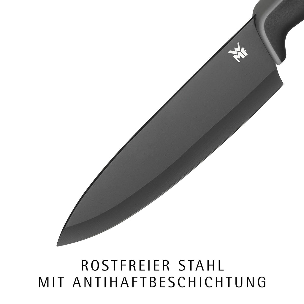 Knivsett 2-delt Touch svart med kokkekniv og universalkniv - WMF montert på skjærefjøl