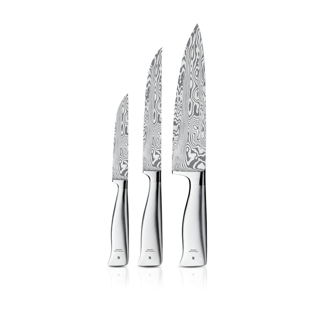Knivsett 3-delt Grand Gourmet Damasteel® rustfritt stål forfra