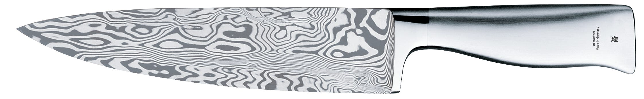 Knivsett 3-delt Grand Gourmet Damasteel® rustfritt stål montert på knivblokk