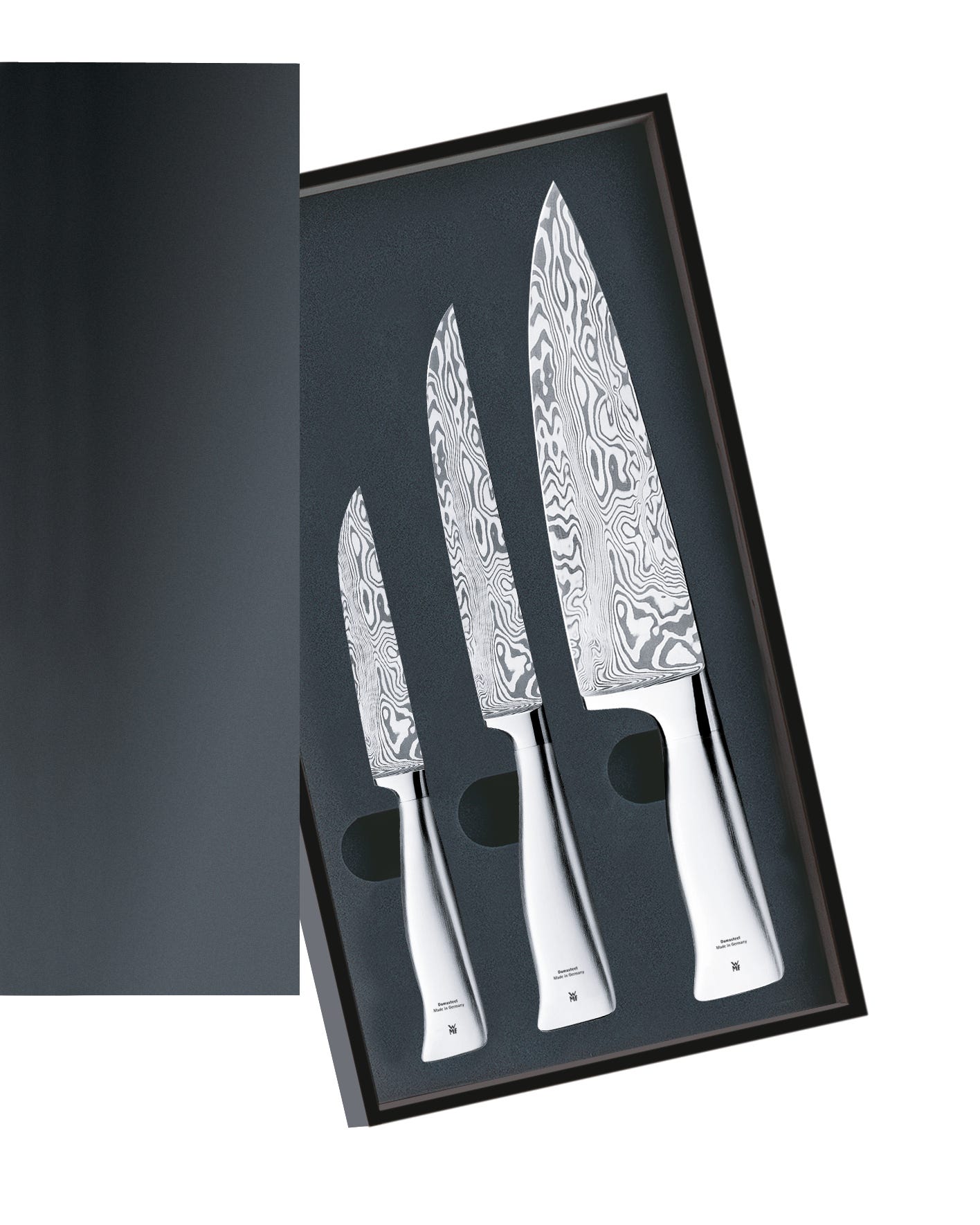 Knivsett 3-delt Grand Gourmet Damasteel® rustfritt stål helhetlig bilde