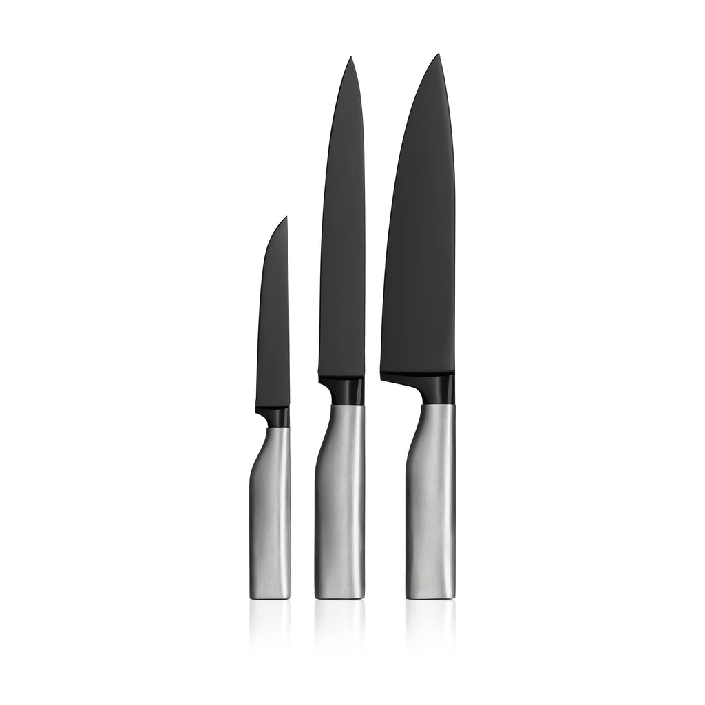 Knivsett 3-delt Ultimate Black rustfritt stål 20/20/12 cm - WMF forfra