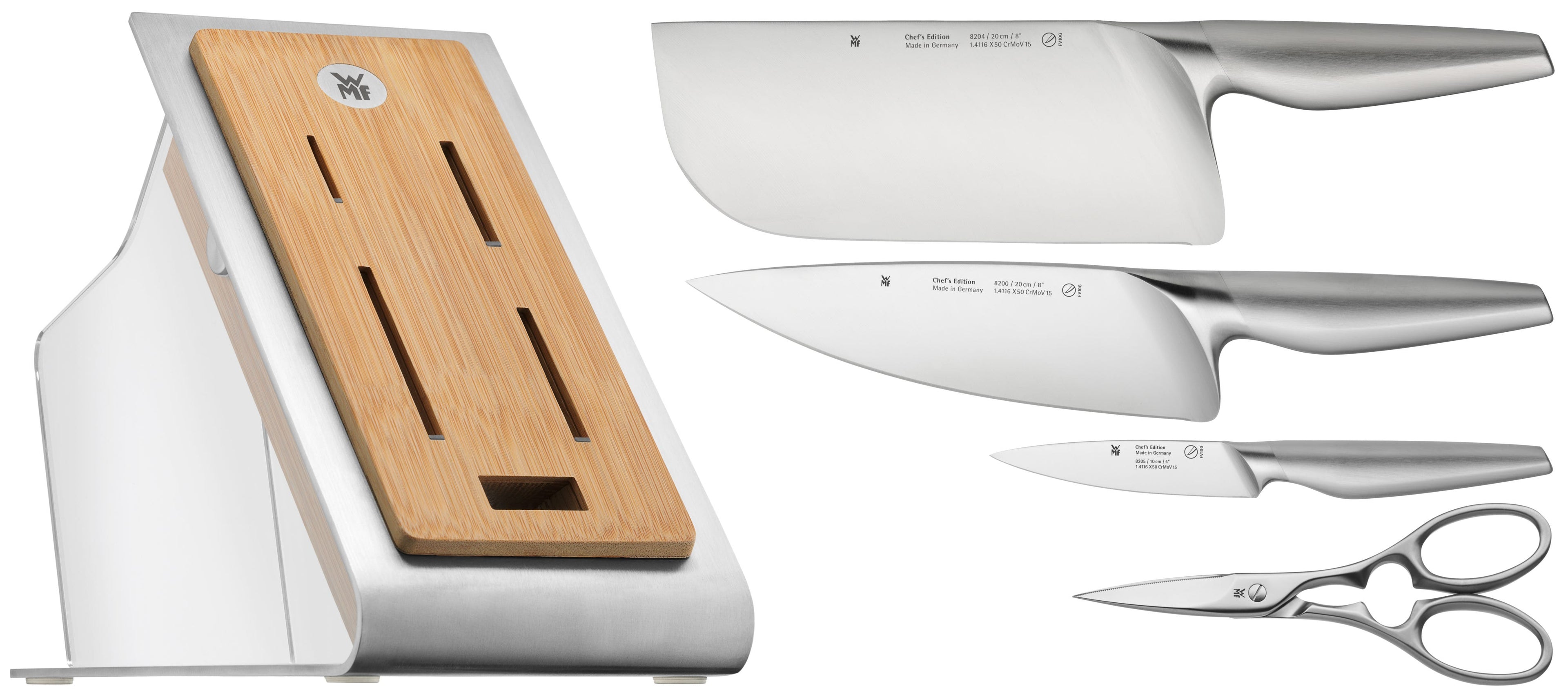 Knivsett 5-delt Chef's Edition med knivblokk asiatisk serie bakside