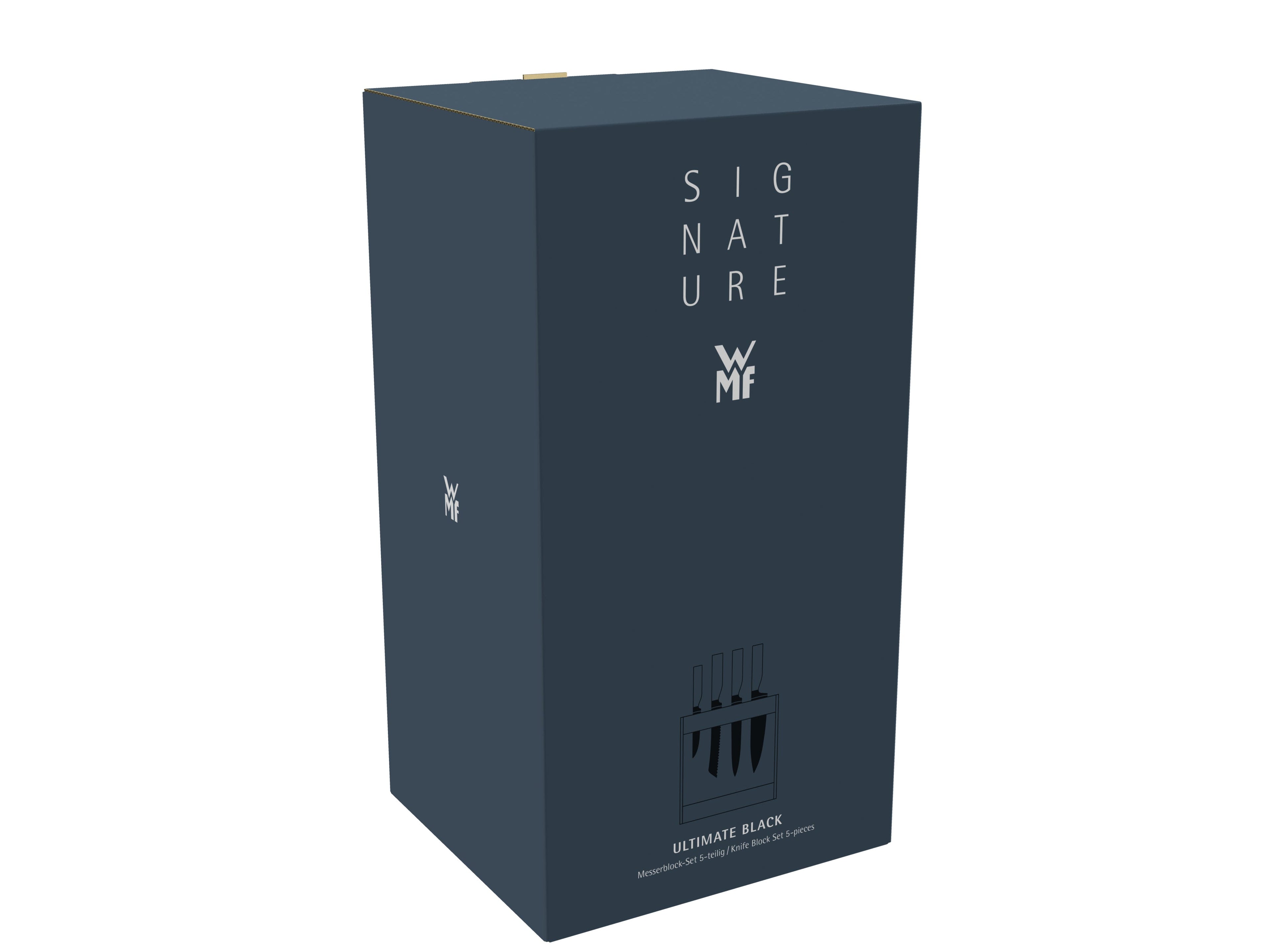 Knivsett 5-delt Ultimate Black med knivblokk emballasje