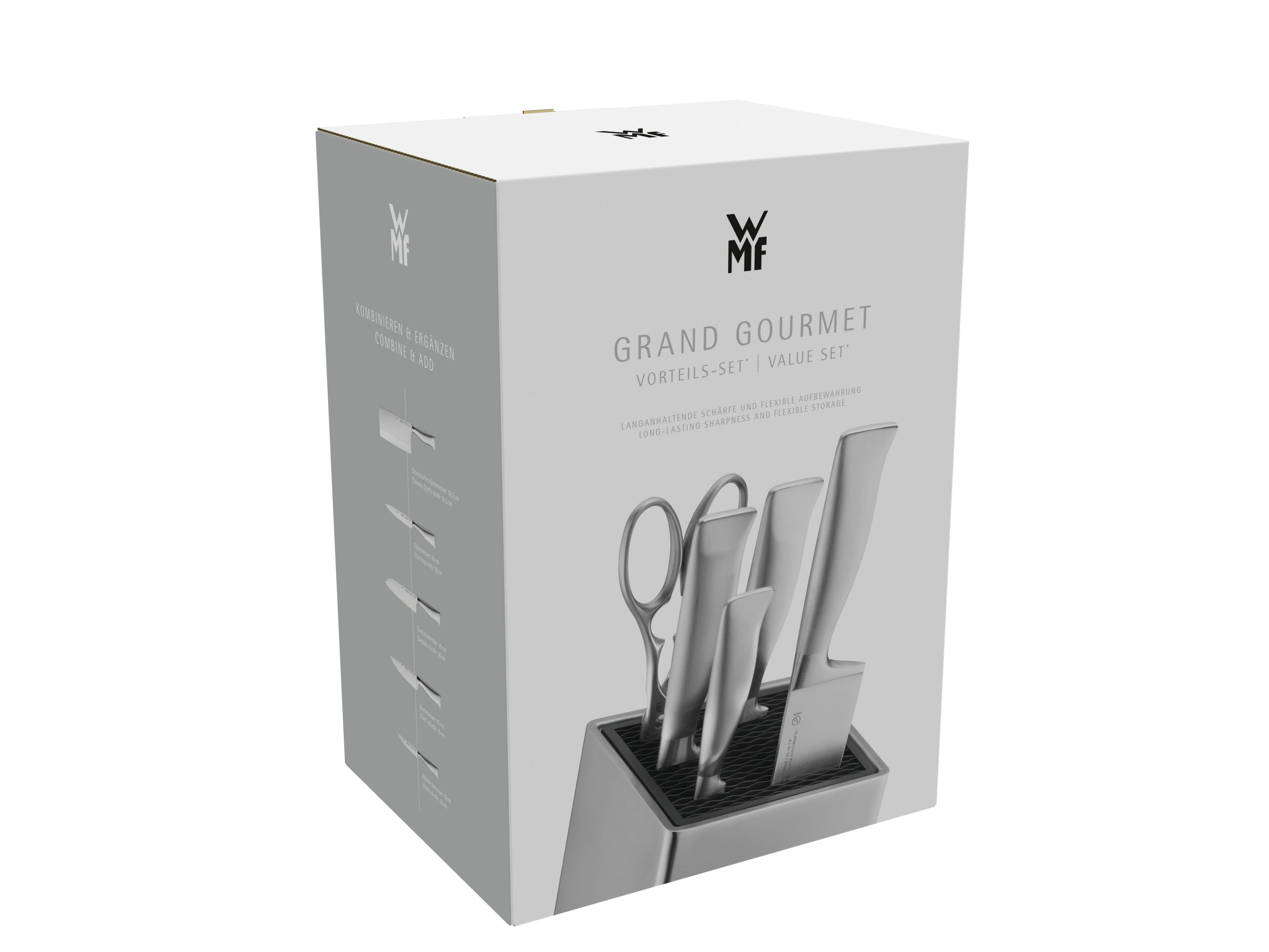 Knivsett 6-delt Grand Gourmet med FlexTec knivblokk i naturlig lys