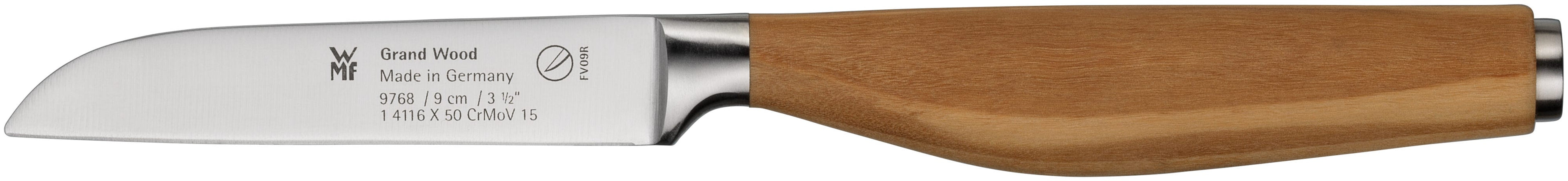 Knivsett 6-delt Grand Wood med FlexTec knivblokk oliventre montert på kjøkkenbenk