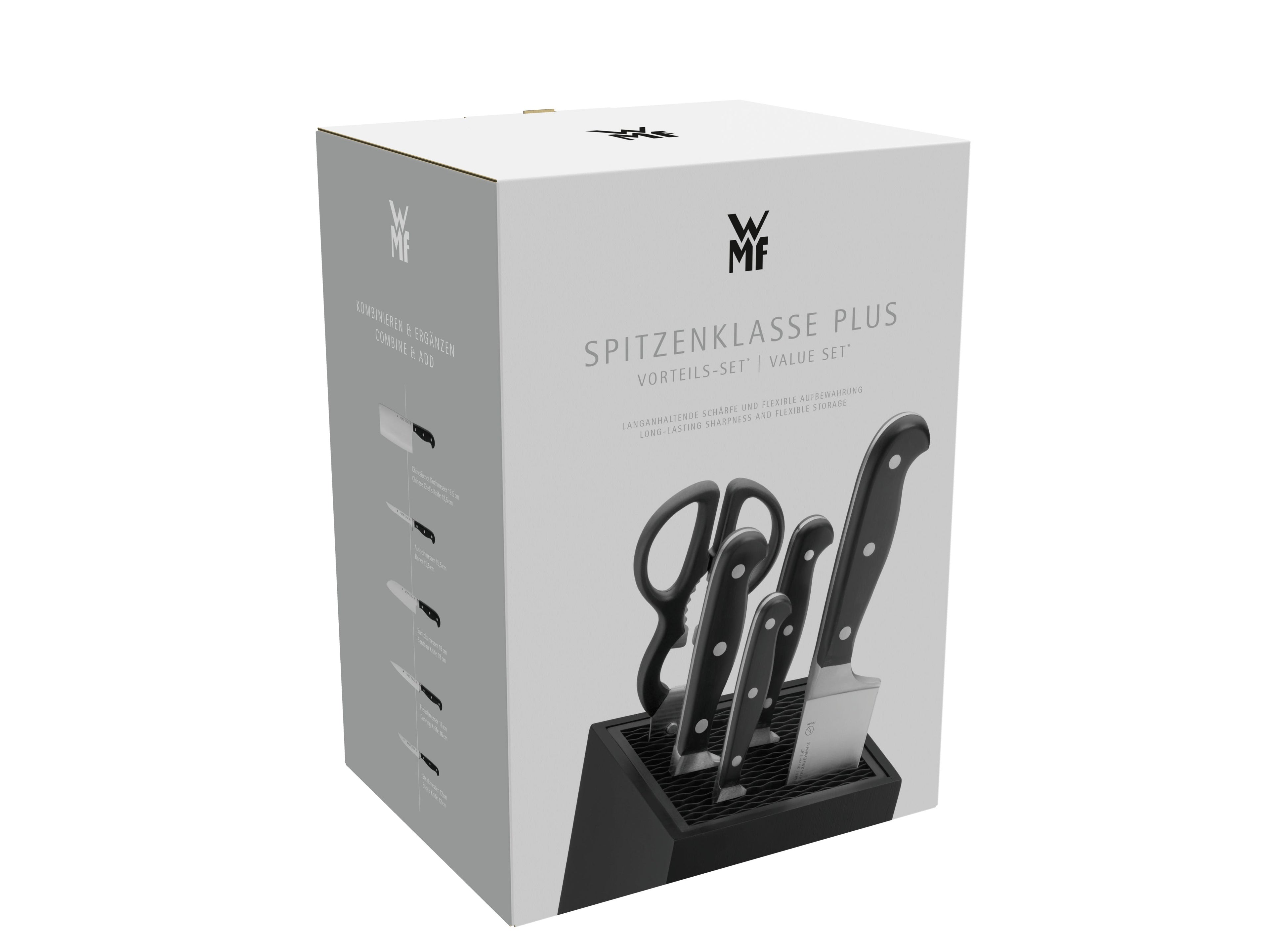 Knivsett 6-delt Spitzenklasse Plus med FlexTec knivblokk på hvit bakgrunn