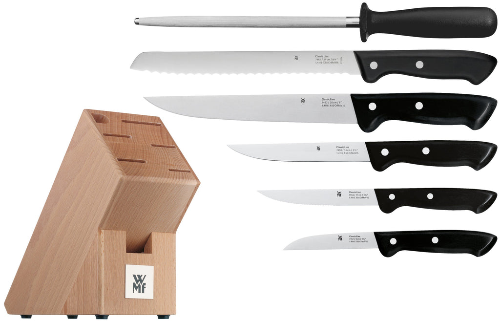 Knivsett 7-delt Classic Line rustfritt stål - WMF bakside