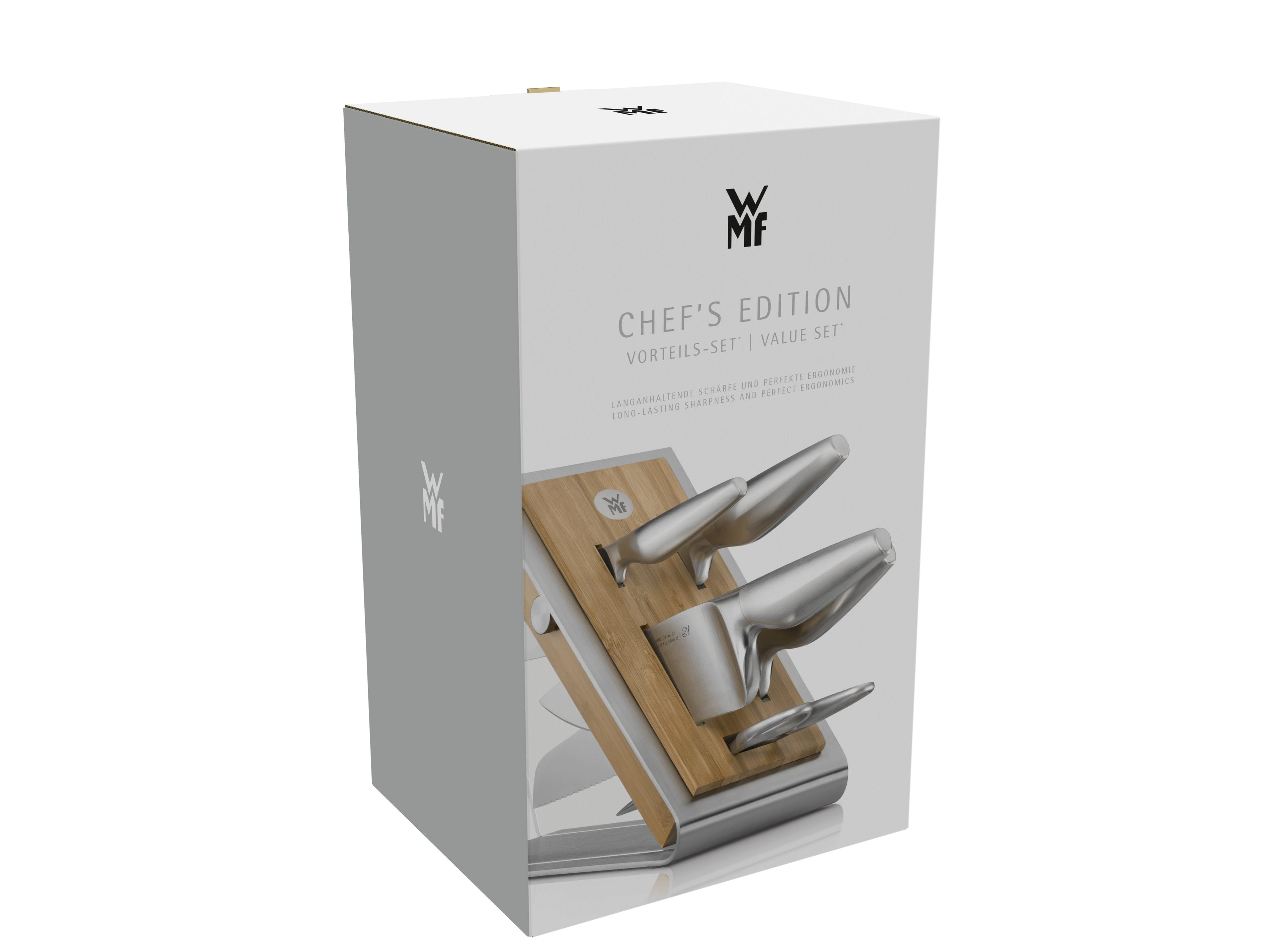 Knivblad og grep detalj i Knivsett 6-delt Chef's Edition WMF