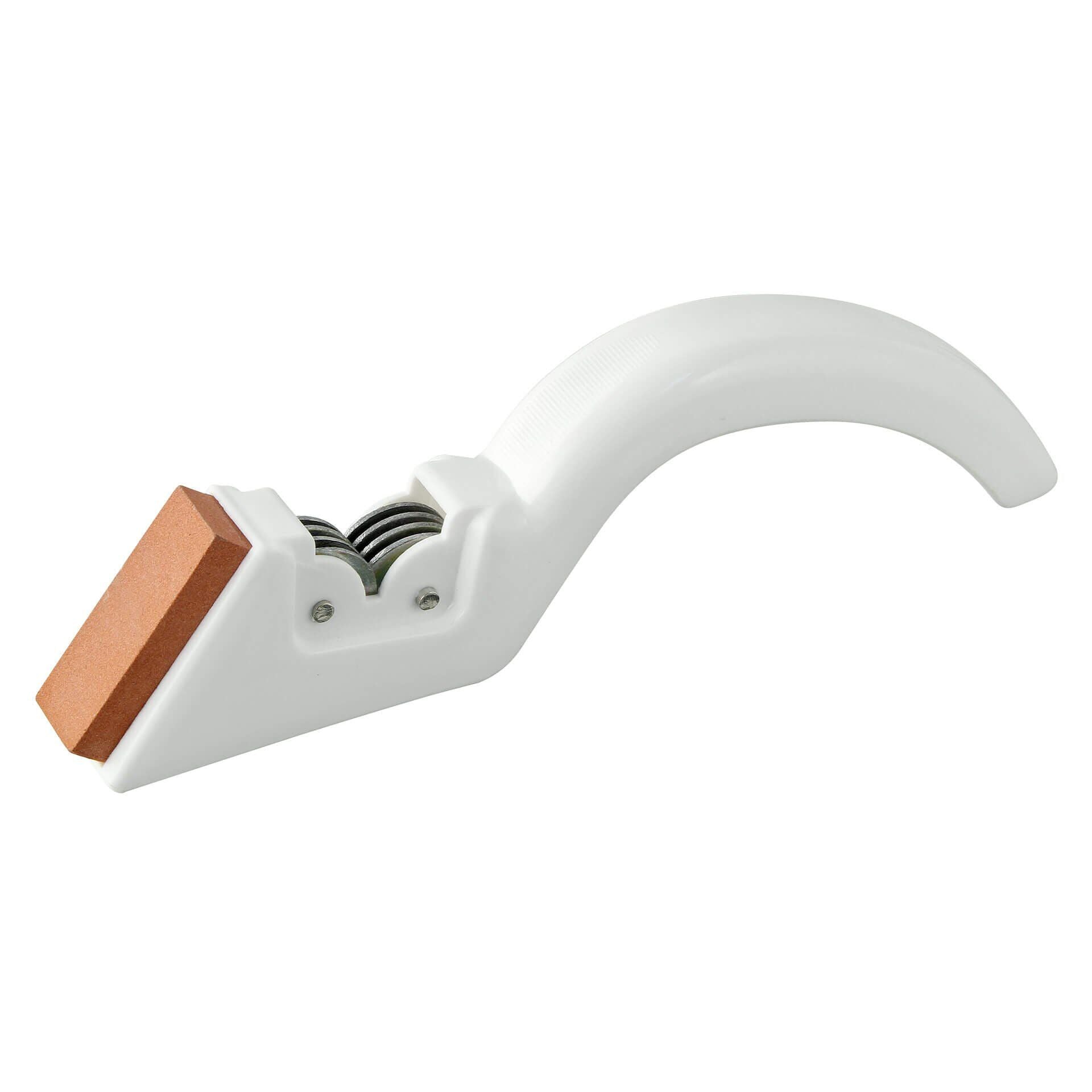 Knivsliper 19 cm rustfritt stål med brynesten forfra