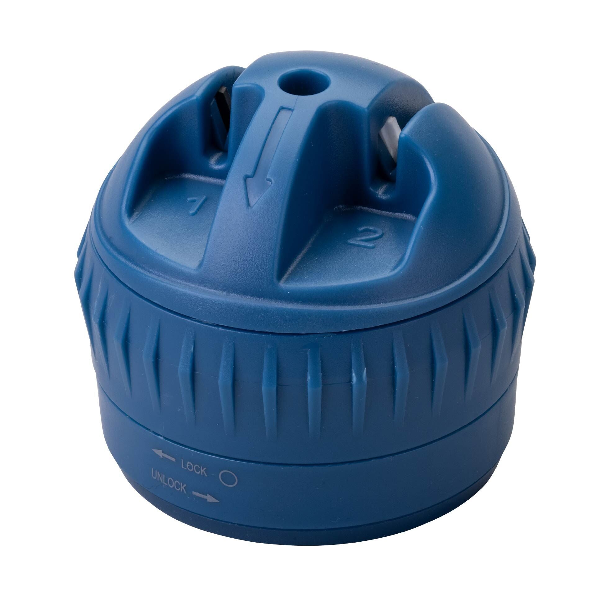 Knivsliper manuell med sugekopp blå 6,5 cm forfra