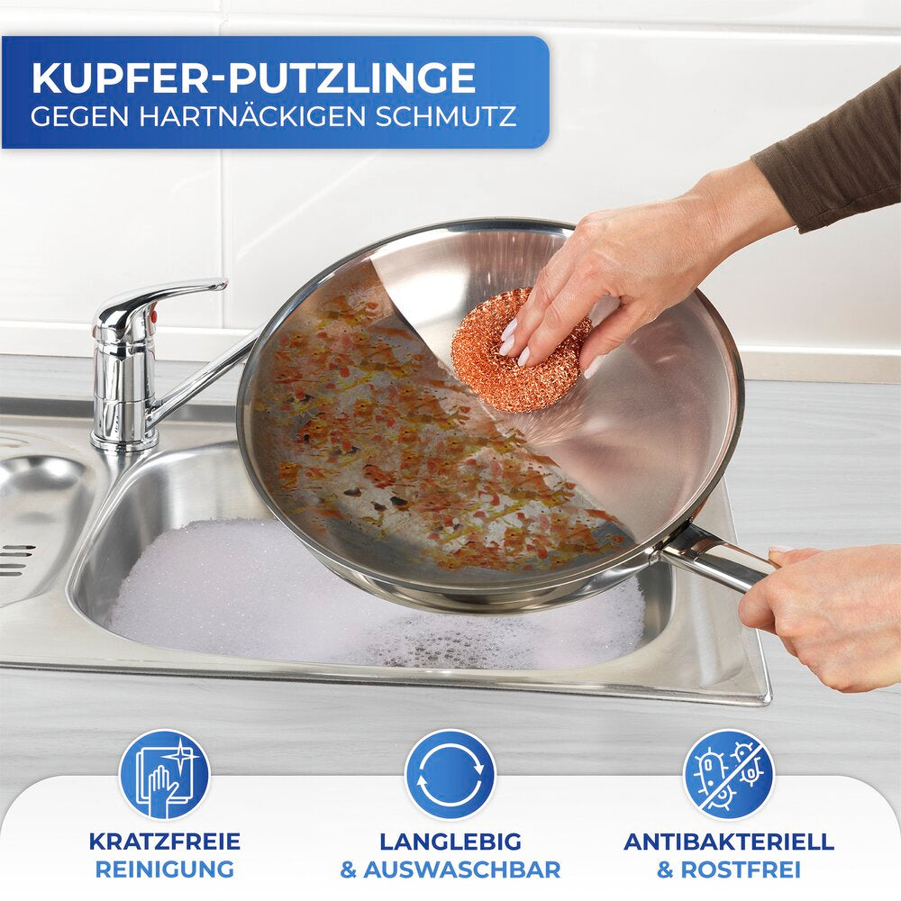 Kobberskrubb 6-delt sett for gryter og panner - Wenko nærbilde