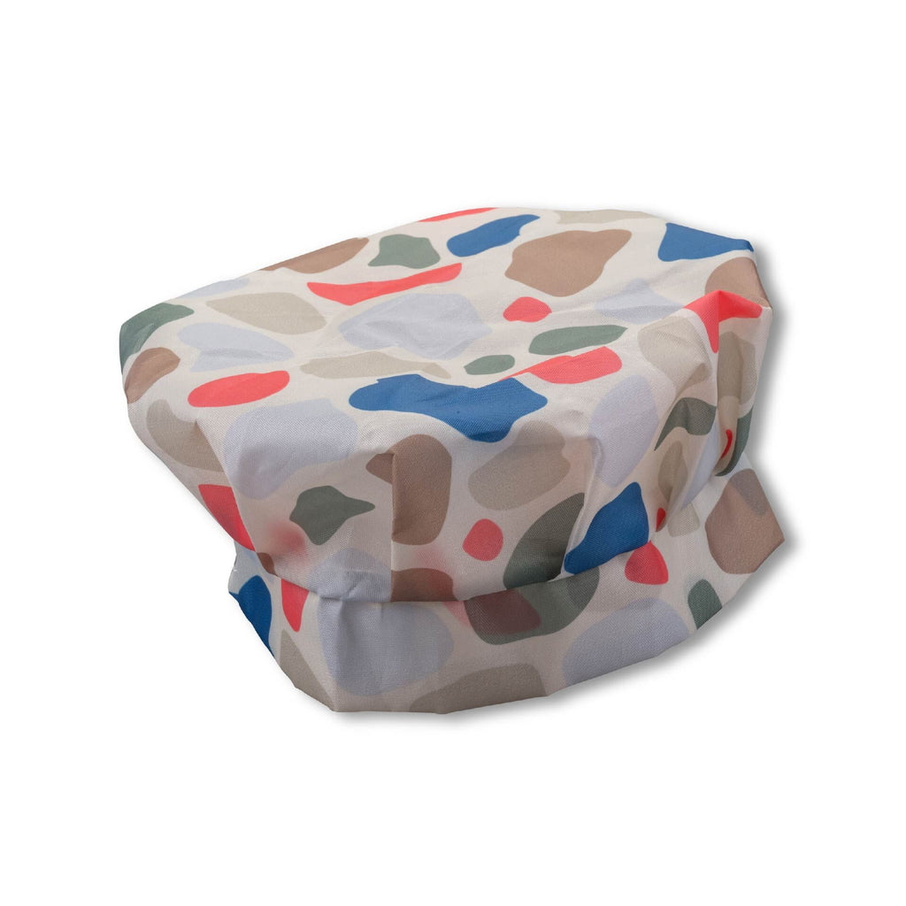 Kokkehatt for barn fargerik polyester 16×25 cm detalj