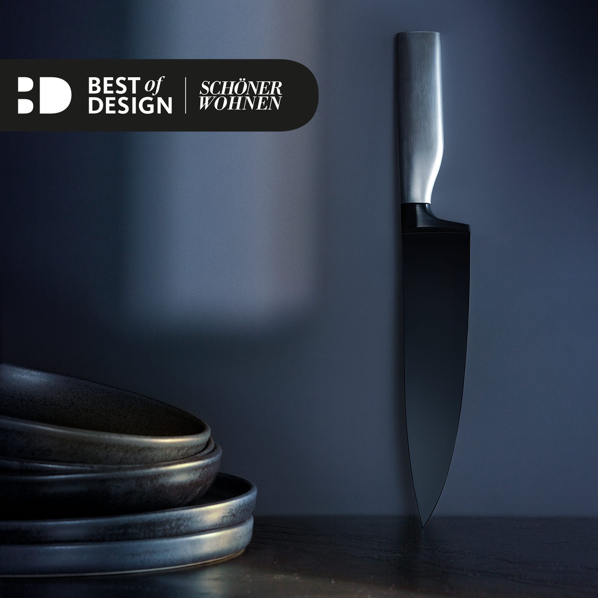 Kokkekniv 20 cm Ultimate Black rustfritt stål - WMF detalj av blad