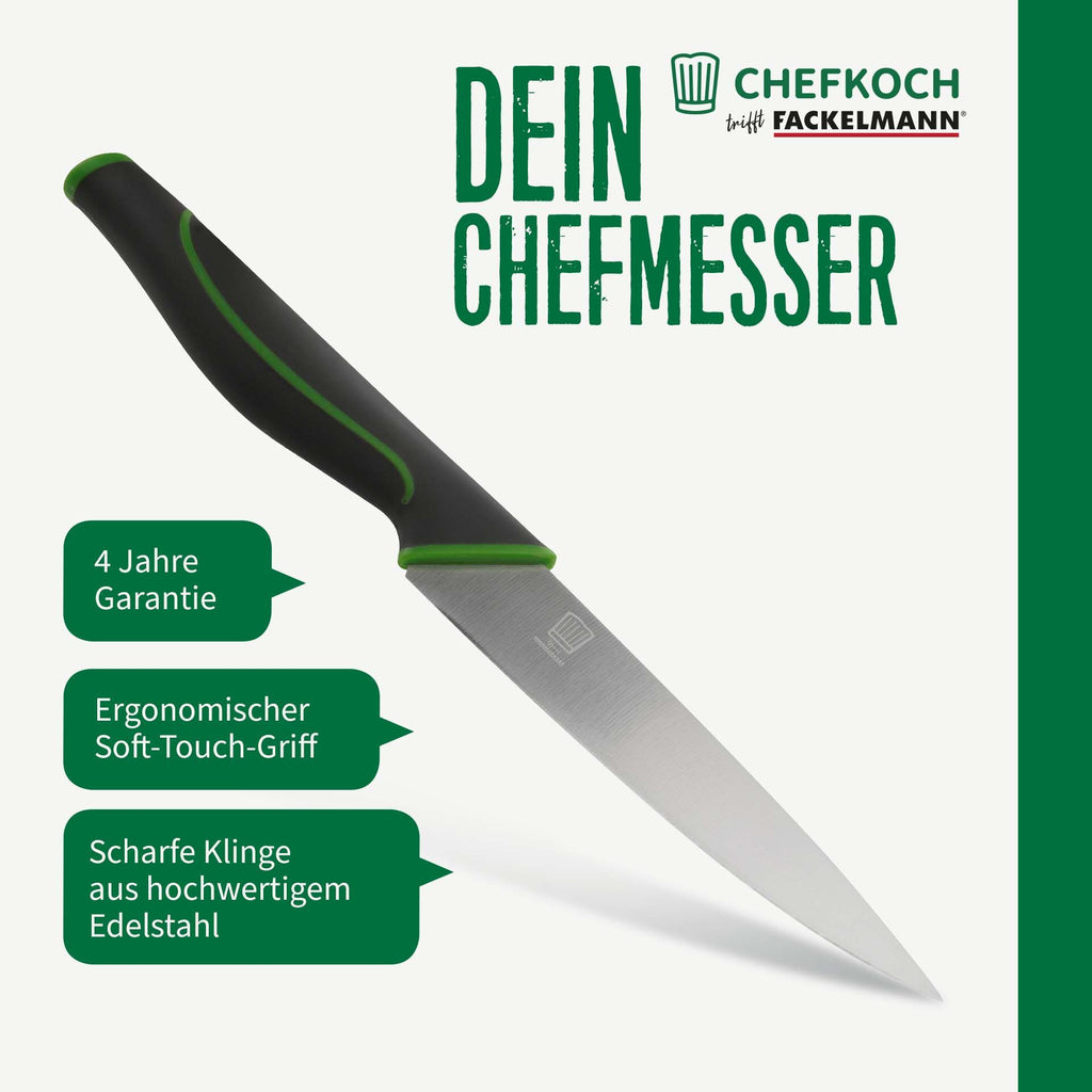 Kokkekniv liten 15 cm Bonn-serien - Chefkoch trifft Fackelmann med grønne aksenter