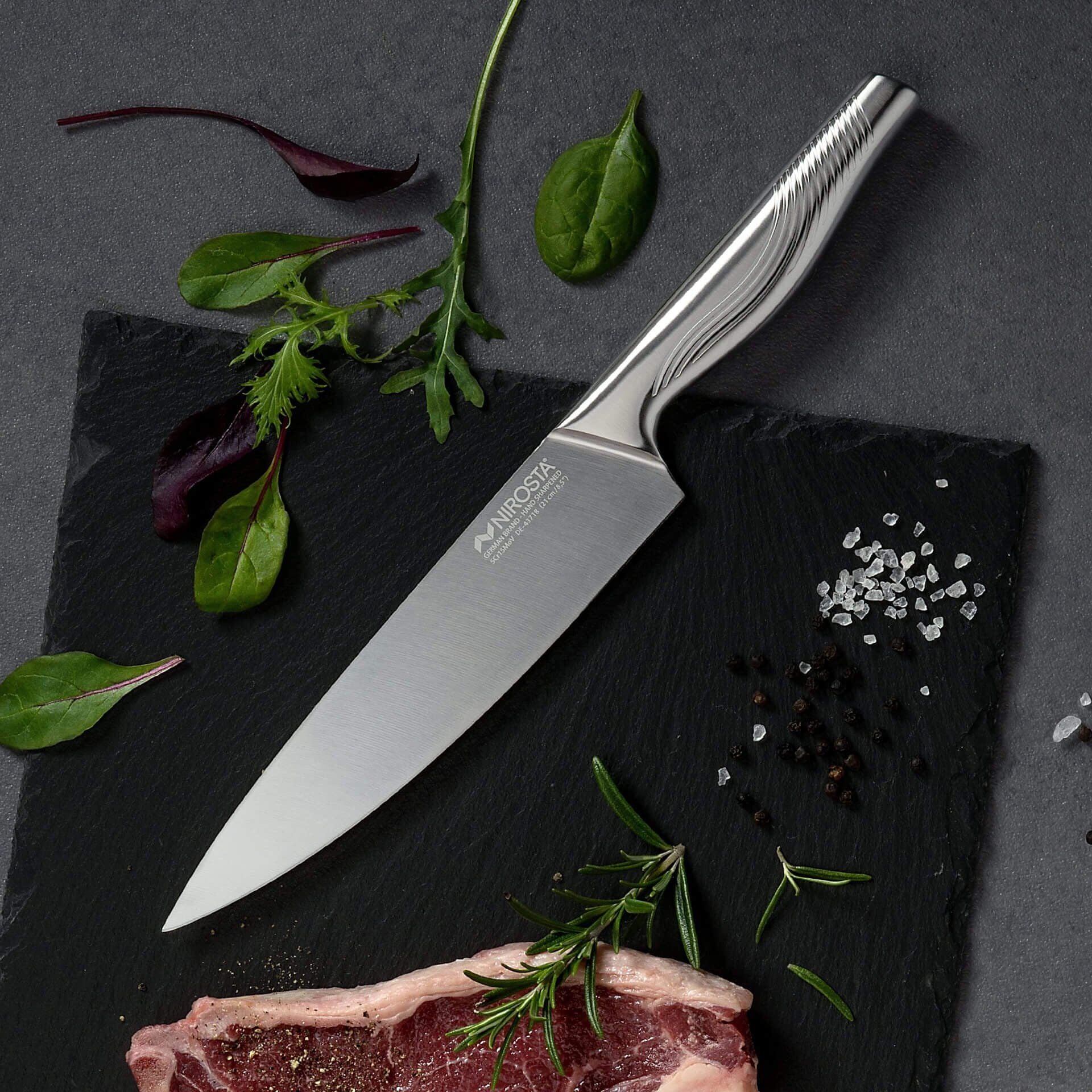 Kokkekniv Swing 21 cm rustfritt stål - Nirosta bakside