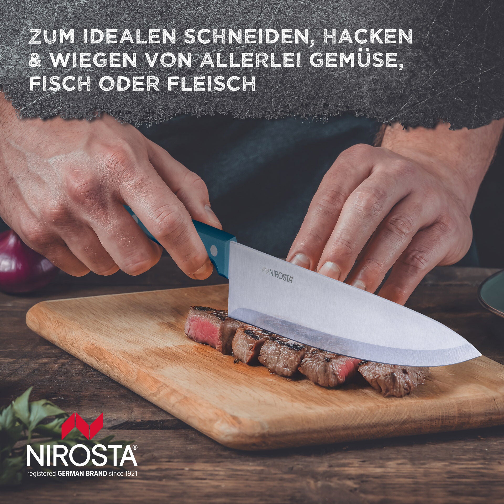 Kokkekniv Trio 20,5 cm rustfritt stål - Nirosta detalj nagler