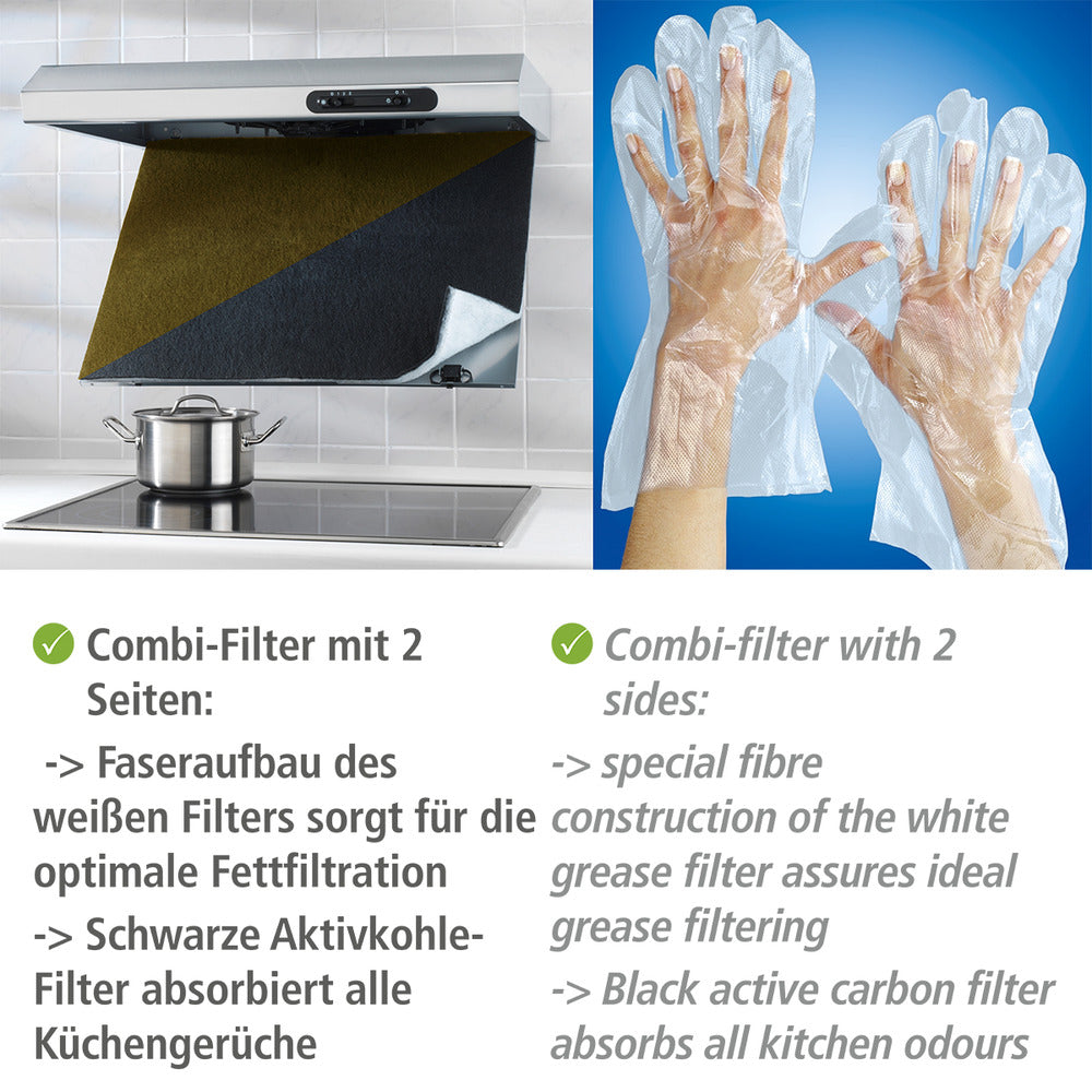Detalj av Kombifilter med aktivkull for avtrekkshette polyester - Wenko