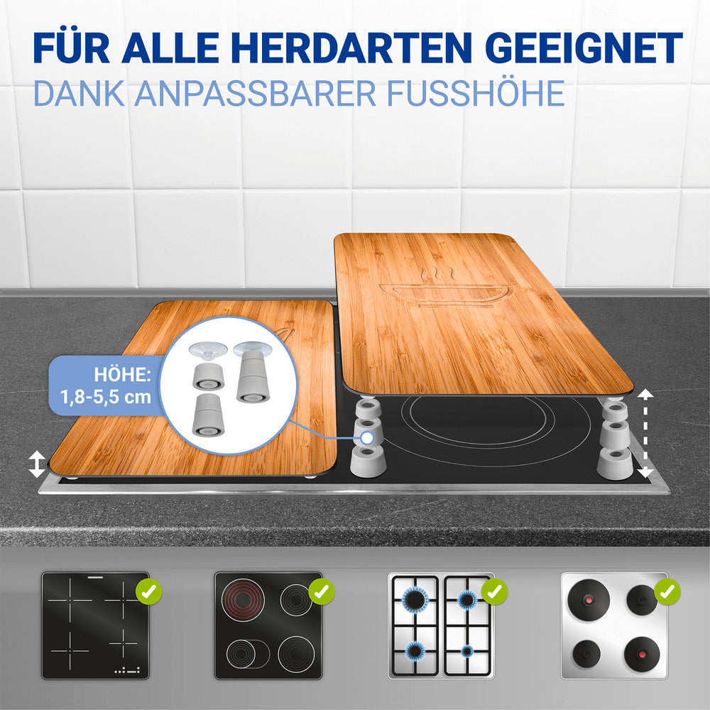 Detalj av Komfyrdekkplater glass universal 2-delt sett Lunch-motiv Wenko