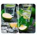 Komfyrdeksel glass 2-delt sett Mojito-motiv universal - Wenko forfra