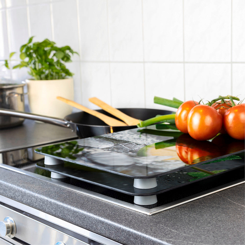 Detalj av glassmateriale på Komfyrdeksel glass 2-delt sett Mojito-motiv universal - Wenko