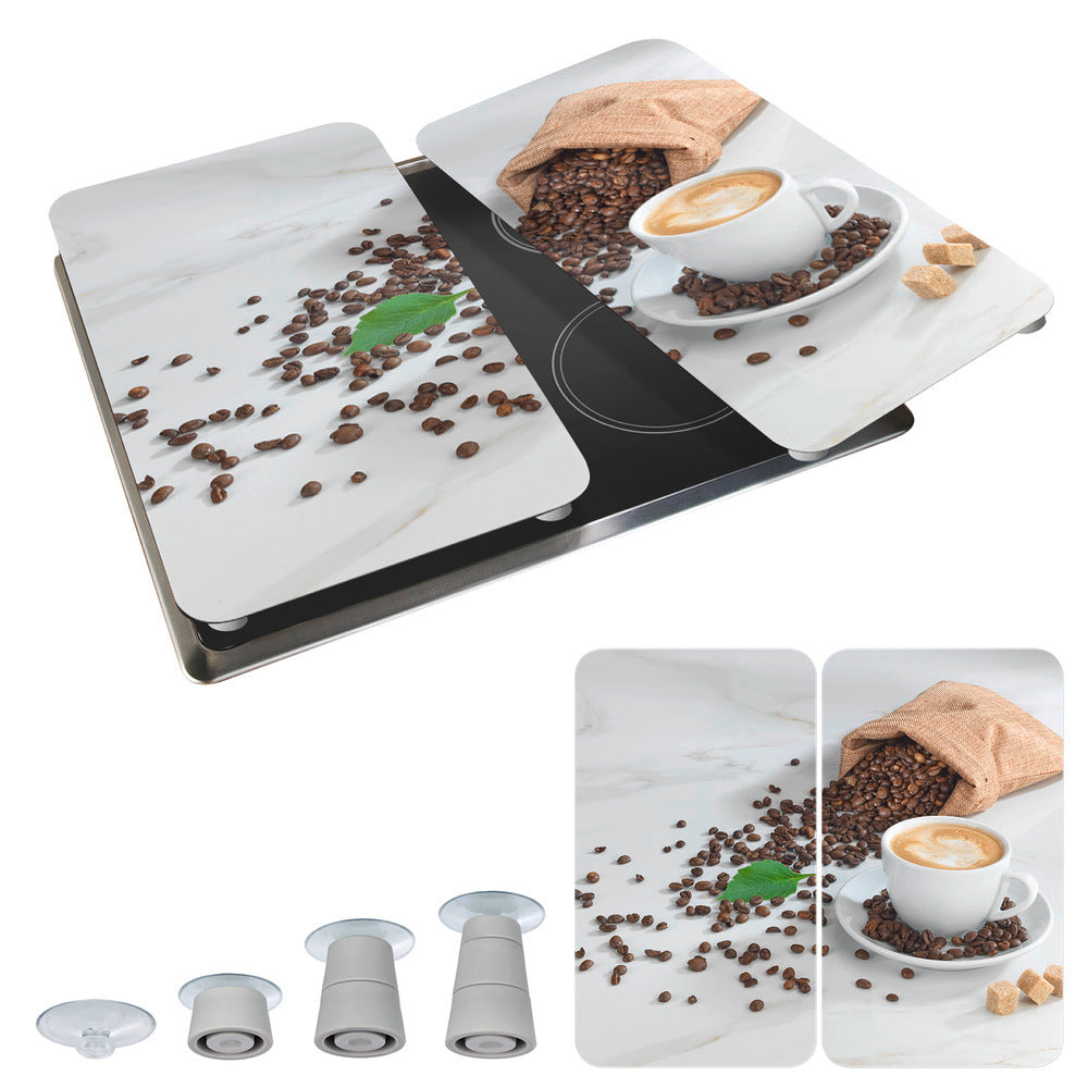 Komfyrdeksel glass 2-delt sett Café Aromatica-motiv - Wenko pakket