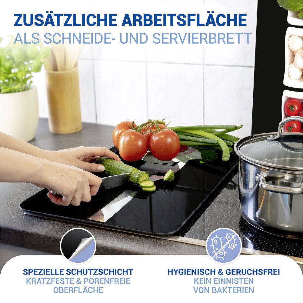 Komfyrdeksel glass 2-delt sett caprese-motiv Wenko montert
