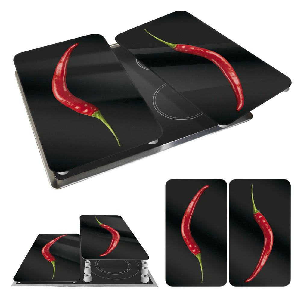 Komfyrdeksel glass 2-delt sett pepperonimotiv - Wenko produktlogo
