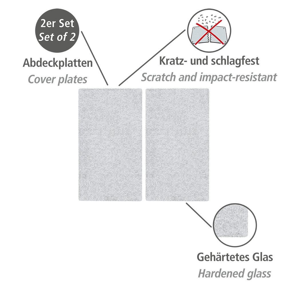 Komfyrdeksel glass transparent 2-delt sett for glasskeramikk - Allstar bakside