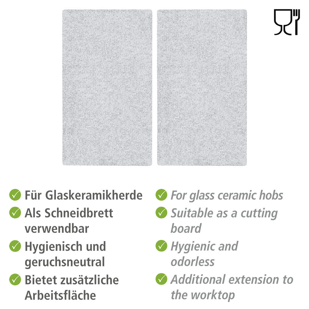 Komfyrdeksel glass transparent 2-delt sett for glasskeramikk - Allstar detalj