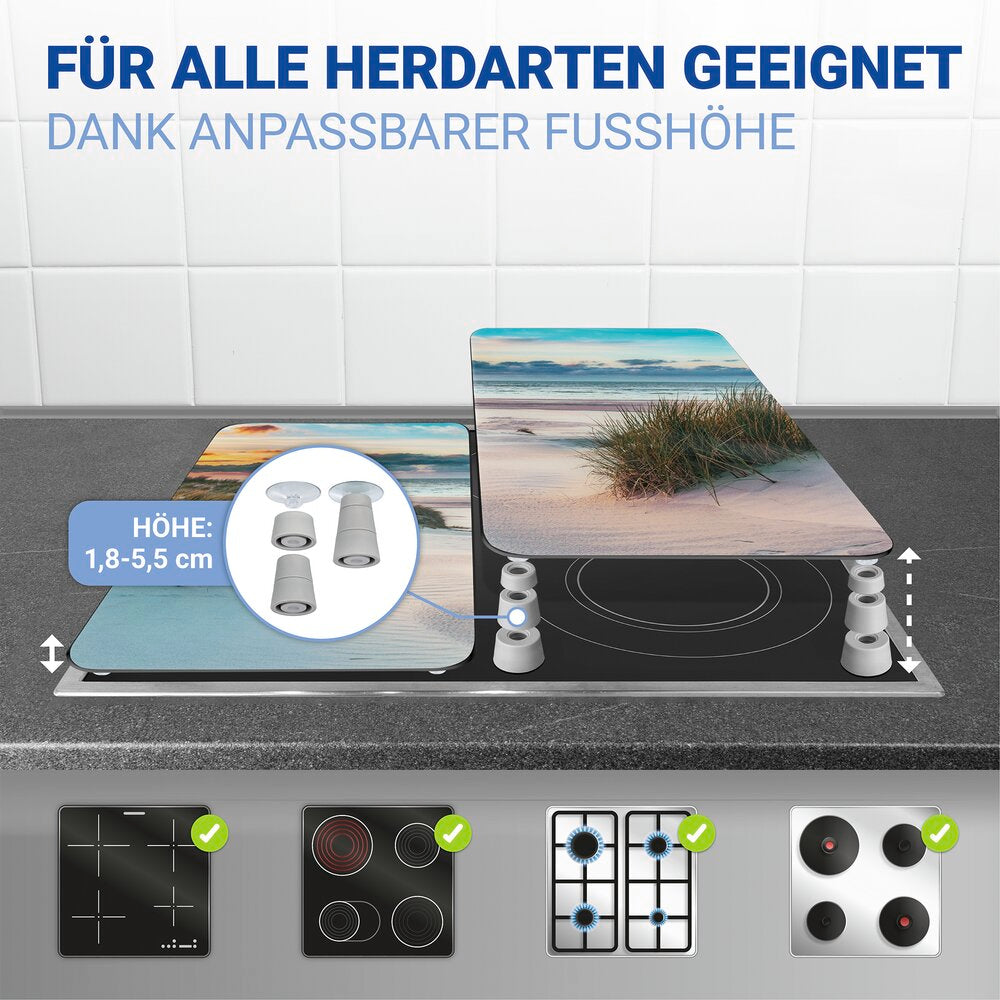 Komfyrdeksel glass universal 2-delt sett dynemotiv - WENKO detalj
