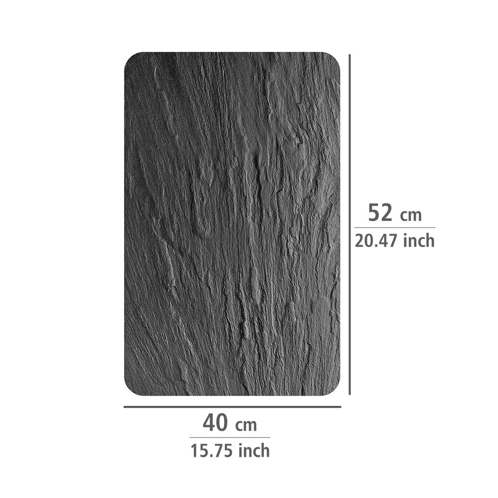 Komfyrdeksel glass XL 2-delt sett skiferdesign universal nærbilde glassoverflate