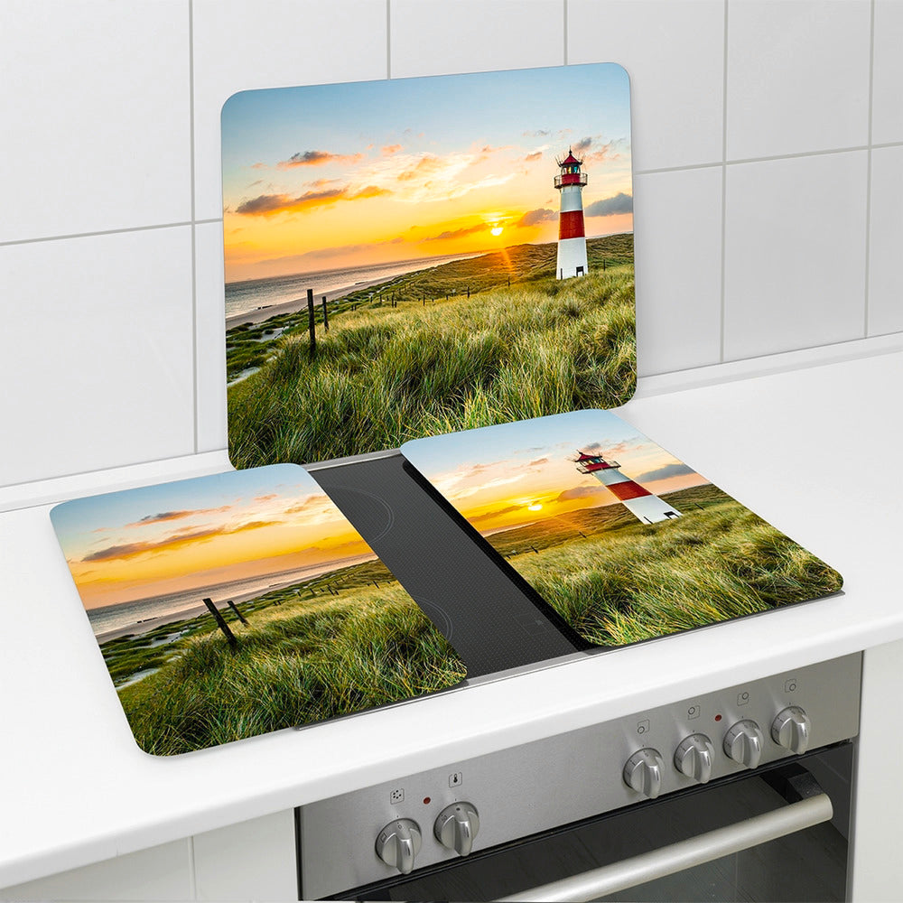 Komfyrplate glass fyrtårnmotiv 56x50 cm for glasskeramikk med fokus på design