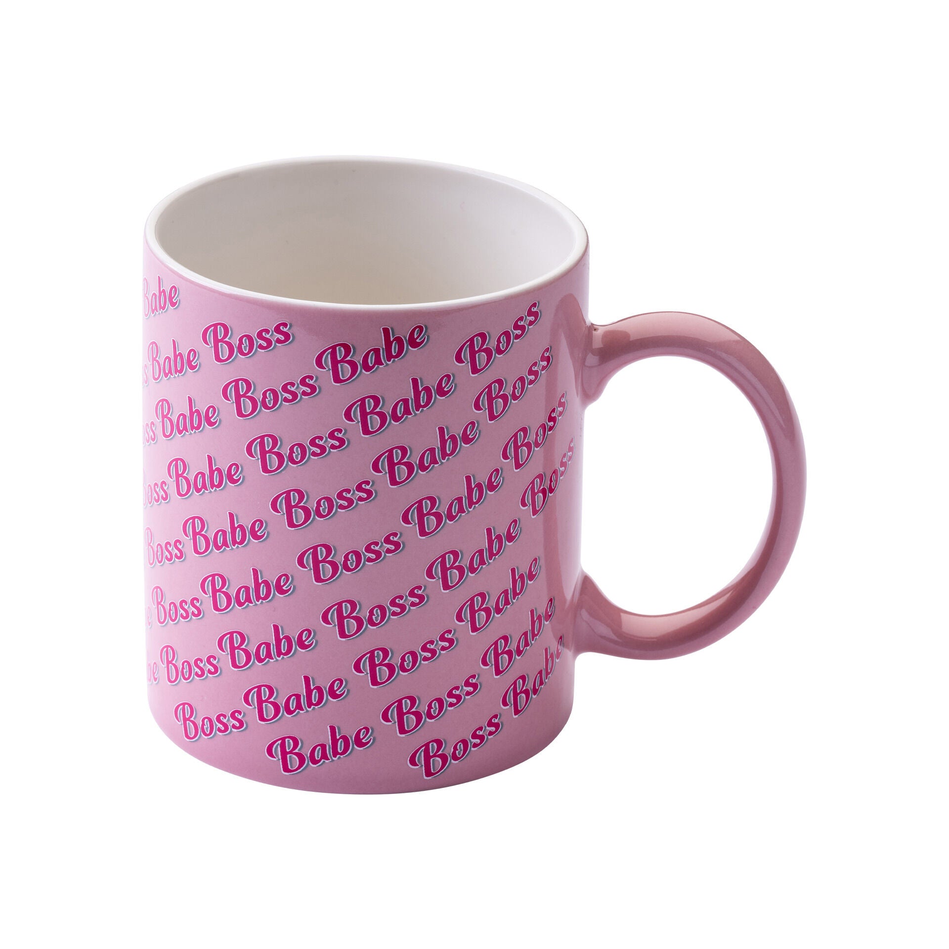 Kopp "Boss Babe" rosa keramikk 350 ml front