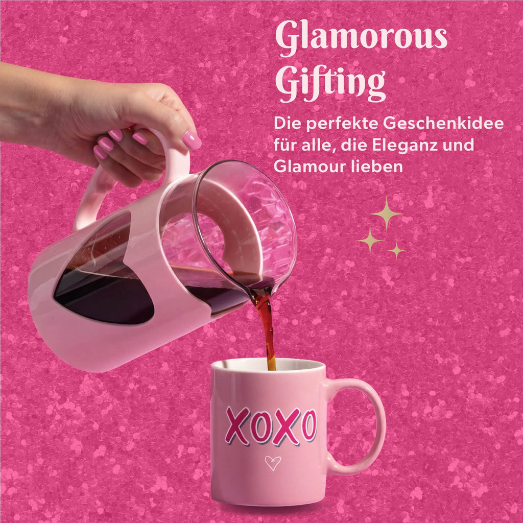Oversiktsbilde av kopp "XOXO" rosa keramikk 350 ml Paris Hilton