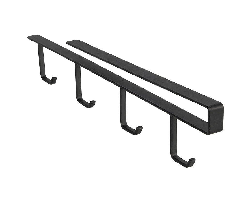 Koppeholder for skap svart metall for 4 kopper Wenko forfra
