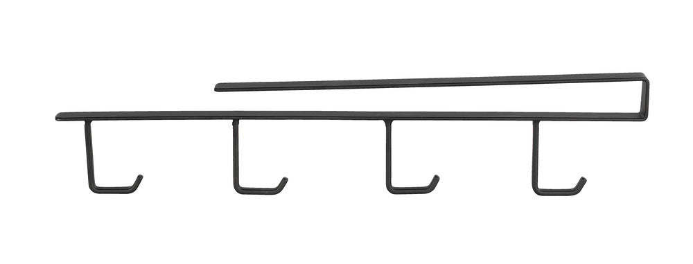 Koppeholder for skap svart metall for 4 kopper Wenko bakside