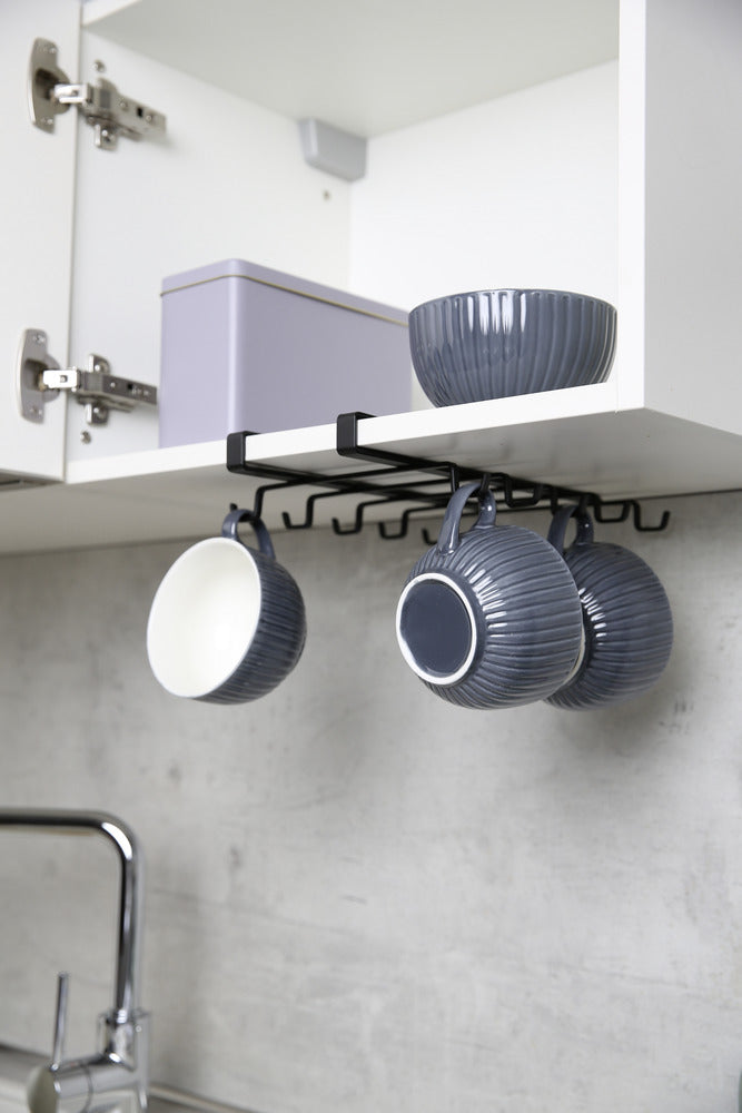 Koppeholder for skap metall svart til 10 kopper detalj