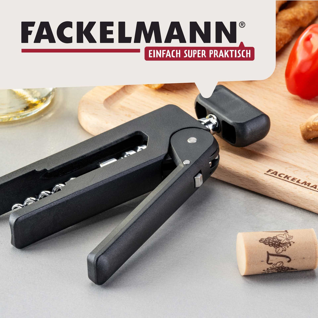 Korketrekker 16 cm med ergonomisk grep - Fackelmann i bruk