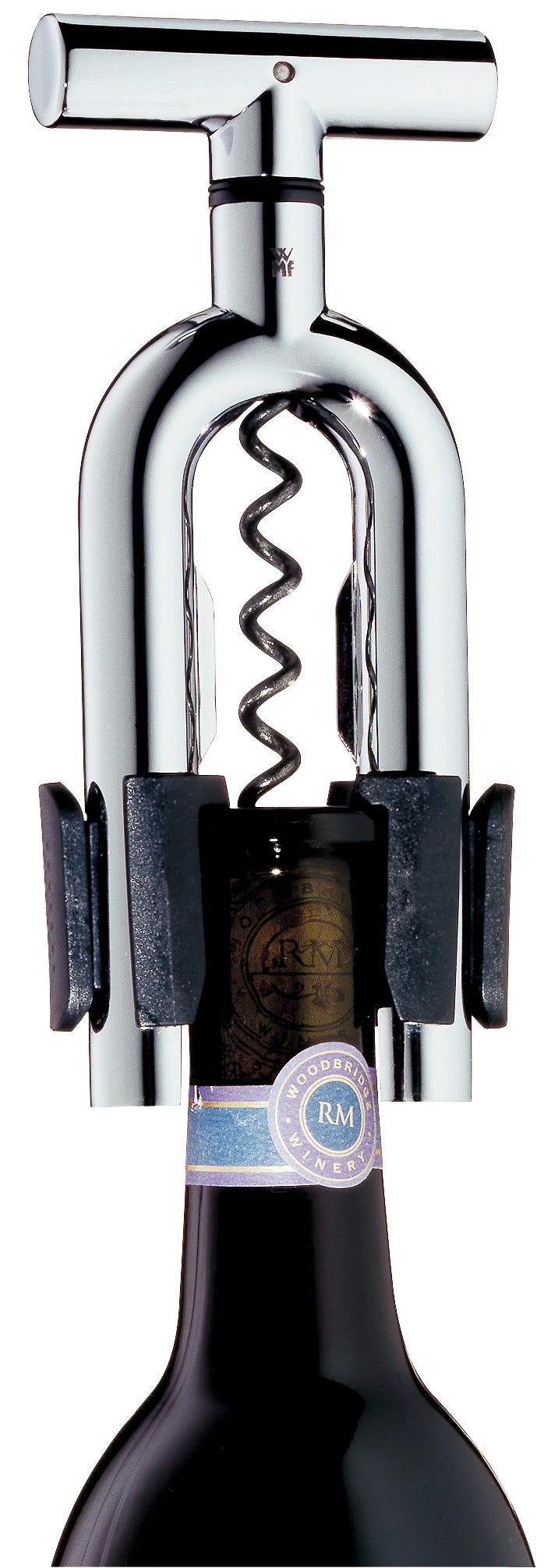 Korketrekker for prosecco og vin forkrommet stål - WMF bakside