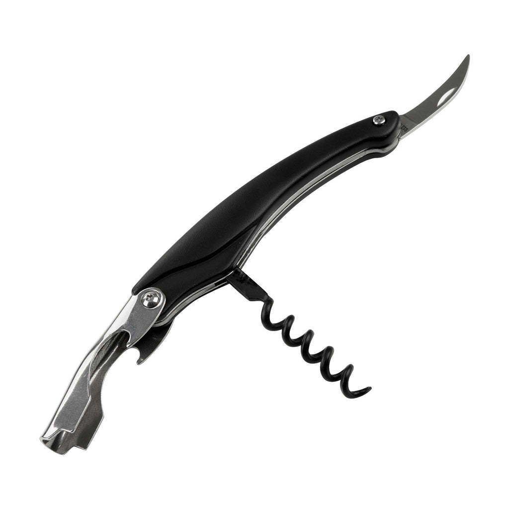 Korketrekker servitørkniv Specter matt svart 11 cm - Fackelmann bakside