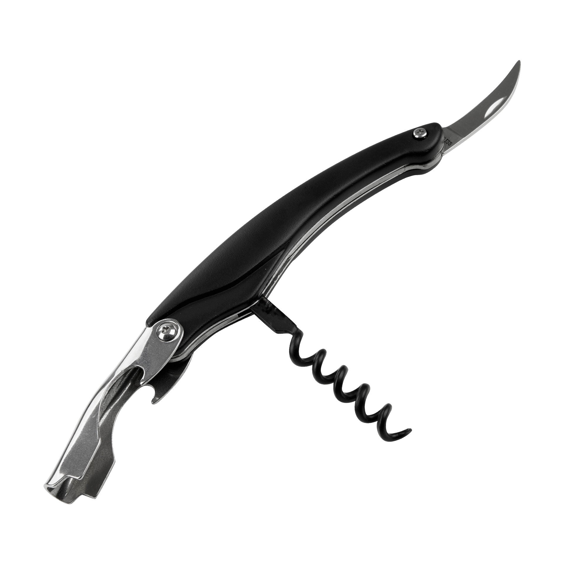 Korketrekker servitørkniv Specter matt svart 11 cm - Fackelmann bakside