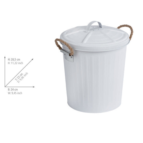 Kosmetikkbøtte hvit matt 6 L metall Gara detalj
